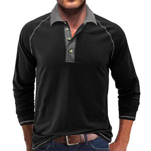 Chemise décontractée à manches longues pour homme, jersey de qualité supérieure, couleur unie, polyester/coton, séchage rapide, option de logo personnalisé, 180g - Product Image 6