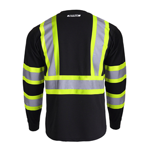 <b>Hi</b> <b>Vis</b> Safety Shirts Type R Class 3 High Visibility <b>Orange</b> Warehouse Safety Shirts Reflective Quick Dry Breathable Long Sleeve - Product Image 2