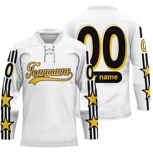 Maillot de hockey sur glace unisexe personnalisé en sublimation en grande quantité - Respirant, 100 % polyester, impression par sublimation totale, personnalisable - Product Image 1
