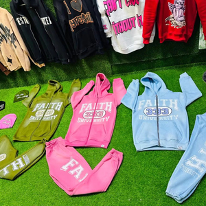 เสื้อฮู้ดซิปสี500gsm แอซิดโอเวอร์ไซส์กางเกงซับเหงื่อใส่ทำงานปักโลโก้พิมพ์ลายสกรีนไซส์ใหญ่พิเศษสีทึบ - Product Image 1