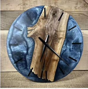 Reloj de pared de madera de resina epoxi redondo de diseño elegante para el reloj de pared de sala de estar de oficina más vendido - Product Image 2