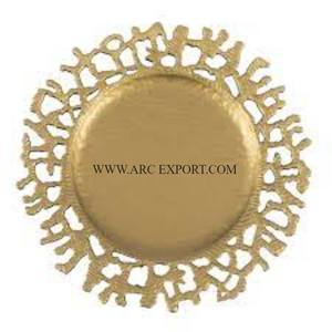 <b>Food</b> Charger Plate Metal Silver Ware Table Top Round Shape Charger Plate Marvelous Designing Large Size Kitchen Charger Plate - Product Image 4