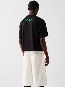 Custom Dtg Print Streetwear Graphic Tees Boxy Fit t Shirt <b>Mens</b> Vintage T Shirts Boxy Fit <b>Cropped</b> Washed Color T-shirt for <b>men</b> - Product Image 5