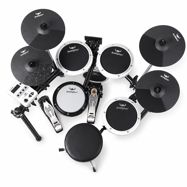 Bullfighter D-X3S Electronic Drum Kit 4 Cymbal Pads 35 Drum Kits USB MIDI Headphone