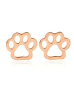 Boucles d'oreilles clous pour femmes en acier inoxydable, plaquées or et argent, en forme de patte de chien avec incrustation griffe tendance, idéales pour un cadeau