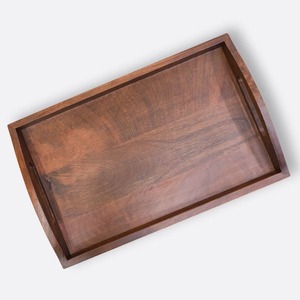 Vaisselle en bois artisanale dernier modèle Plateau de décoration pour hôtel et restaurant Plateau rond Plateau de service en bois véritable de noyer - Product Image 3