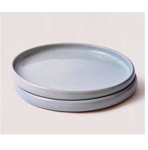 Assiettes en céramique plates faites à la main de 8 pouces bols ustensiles de cuisine et vaisselle plaqués brillants - Product Image 1