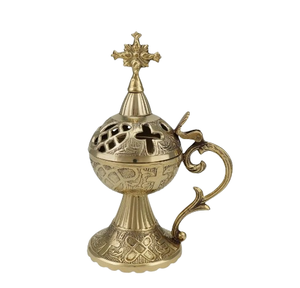 Quemador de incienso de latón con acabado de plata, accesorios religiosos, quemador de incienso de Metal, hecho a mano quemador de incienso, regalos - Product Image 6