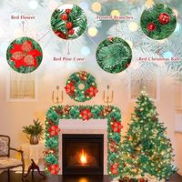 2,7m Grüne Weihnachts-LED-Girlande PVC Künstlicher Weihnachtsbaum Banner & Kranz Dekorativ für Feiertagsheim-Dekoration