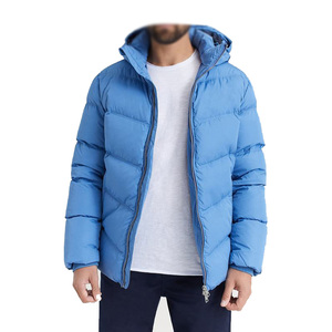 Veste d'hiver en duvet de haute qualité, blousons bouffants zippés à la mode décontractés avec logo personnalisé manteau bouffant brillant pour hommes - Product Image 4
