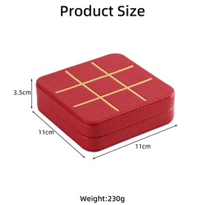 Juego de Mesa Tic-Tac-Toe XO, Diseño Personalizado de Lujo, Piel Sintética, Portátil, de Viaje, Estrategia, con Piezas Metálicas de X y Corazón - Product Image 2