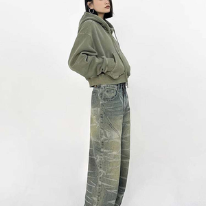 เสื้อฮู้ดดี้สีพื้นเรียบแบบสั่งทำพิเศษ ไซส์ใหญ่ ระบายอากาศได้ดี รุ่น 420 เสื้อผ้าลำลองฤดูหนาว ทรงโอเวอร์ไซส์ เสื้อฮู้ดดี้แบบสวมหัวสำหรับผู้หญิง - Product Image 5