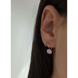 Harper 2ctw White Gold Diamond <b>Earrings</b> Cushion Cut Drop Design - Product Image 3