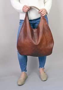 LHB-0006 Ladies' Vegan Genuine Leather Handbag with <b>Wallet</b> Fashion Slouchy Shoulder Purse <b>for</b> <b>Women</b> - Product Image 3