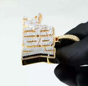 Paquete de 4 Dijes Personalizables con Letras, Chapado en Oro Amarillo de 14K, Diamantes Reales, Joyería Fina de Plata Esterlina para Fiestas - Product Image 3