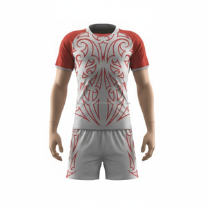 Uniforme de Entrenamiento de Rugby, Poliéster, Manga Corta, Ligero, Transpirable, Absorbente de Humedad, Ajustado, Unisex, Ropa Deportiva para Equipo - Product Image 3