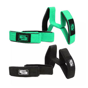 Unisex Customizable Cotton and Rubber Figure Eight Lifting <b>Straps</b> Fitness Safety with Logo for Weightlifting - Product Image 4