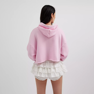 Sweat à capuche à manches courtes pour femmes T Girls Autumn Thin Hooded Crop Top Hoodies pour femmes - Product Image 5