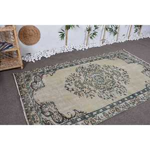 พรมวินเทจตุรกี ขนาด 4.4x7.7 ฟุต (134x235 ซม.) สีเบจ พรมเปอร์เซีย - Product Image 3