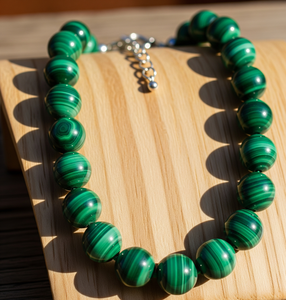 Top vente 18 pouces argent 925 femmes collier noué à la main conception Malachite pierre perles eau douce à la mode accessoire de mode - Product Image 2