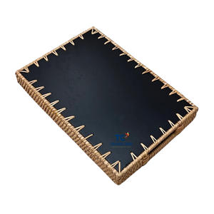 Bandeja de ratán de nácar tejida redonda Natural personalizada, mesa de comedor, bandeja de servicio de boda con color personalizado y opción de regalo - Product Image 2