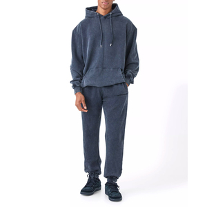 Nouveau survêtement élégant en coton délavé à l'acide / Couleur personnalisée pour hommes Survêtement délavé à l'acide 100% coton Prix de gros - Product Image 1