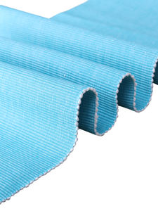 Mantel de costilla azul de algodón 100% de lujo moderno, manteles individuales cuadrados con patrón sólido para comedor, bodas al aire libre, tejido - Product Image 2