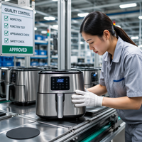 Friteuse à air chaud multifonction en métal grande capacité 5L 6L, four électrique à circulation d'air chaud, appareil de cuisson domestique mécanique