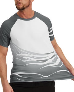 Camiseta de playa de manga corta para hombre, material de poliéster resistente al viento y sostenible, camiseta 100% algodón para hombre, corte holgado, poliéster - Product Image 1