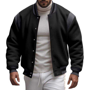 <b>Men's</b> High-Street <b>Cardigan</b> Jacket Casual Style <b>Zip</b>-<b>Up</b> Stand Collar Baseball-Inspired New Fashion Hip-Hop Design varsity jacket - Product Image 3