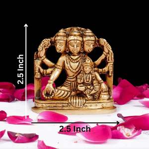 Brass Dattatreya Laxmi Ji <b>Statue</b> 2.5\" Polished Religious Home Decorative Item 200gm Metal Crafts Idol Murti Swami Mandir Datta - Product Image 3