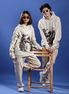 เสื้อสเวตเตอร์สวมหัวลายกราฟิกใส่ได้ทั้งชายและหญิง, เสื้อสเวตเชิ้ตแนวสตรีทสุดเท่มีฮู้ดขนาดใหญ่พิเศษดีไซน์ตามสั่งสำหรับทั้งผู้ชายและผู้หญิง - Product Image 5