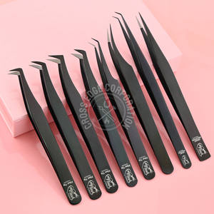 Pinzas para Extensión de Pestañas con Punta de Fibra, Agarre de Diamante Nano, Pinzas para Volumen de Pestañas Sostenibles, 45 y 90 Grados, Alta Calidad - Product Image 1