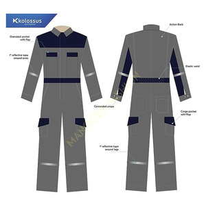 Ansi Class 1 EN ISO 20471เสื้อคลุมกันน้ำคุณภาพสูงผ่านการรับรองการออกแบบแขนยาวแบบผสมผสานผ้าคาร์โก้ - Product Image 4