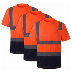 Manufacturer Custom Made High Visibility Work Uniform Safety Reflective Construction 2025 Customized Safety T <b>Shirt</b> for Men - Product Image 1