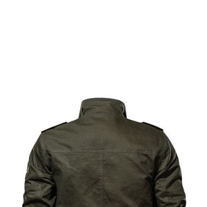 Chaqueta Bomber Ligera, Mezcla de Algodón y Poliéster, Cuello Acanalado, Bolsillo con Cremallera Frontal, Interior Cómodo, Apta para Uso Casual - Product Image 4