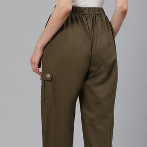 Cotton/Polyester Custom Logo Eco-Friendly Breathable Flat Fitness Casual Ladies <b>Trousers</b> High Waist Straight Loose Fit Summer - Product Image 5