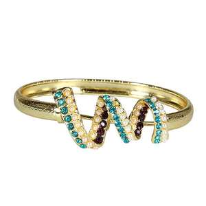 Kriaa หินไข่มุกออสเตรียสีฟ้าและสีชมพูชุดเครื่องประดับแฟชั่น Kada 1501402 - Product Image 1