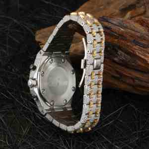 นาฬิกาโครโนกราฟผู้ชายคุณภาพ VVS ขนาด 41 มม. ตัวเรือนสแตนเลสสตีล กระจกเคลือบทองเหลือง ระบบควอตซ์ สไตล์สปอร์ต ธุรกิจ แฟชั่น - Product Image 5