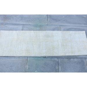 Tapis turc, 1,5 x 4,9 pieds, tapis en laine blanc Ikat - Product Image 4