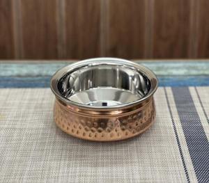 Tazón de Servir Aislado de Acero Inoxidable de Doble Pared de Primera Calidad, Diseño de Hoja Martillada, para Hotel, Restaurante, Grado Alimenticio - Product Image 5