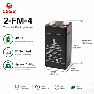 Batería <span class=keywords><strong>de</strong></span> Plomo-Ácido Sellada CSSB 4V 4Ah 3Ah, Baterías SLA Recargables para Lámpara <span class=keywords><strong>de</strong></span> Emergencia, Linterna <span class=keywords><strong>de</strong></span> Juguete, UPS, Báscula Electrónica - Product Image 3