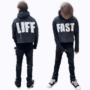 Graphique personnalisé bouffée impression Logo à capuche Fitness Sports Street Wear Jogging Hoodies pantalons de survêtement unisexe cordon ensemble de survêtement - Product Image 6