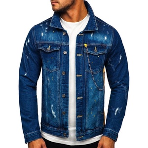 Fashion Manufacturer Winter <b>Jacket</b> Mens Sun Fade <b>Denim</b> Cotton Vintage Streetwear Slim Fit Front Logo Eco-Friendly Windproof High - Product Image 1