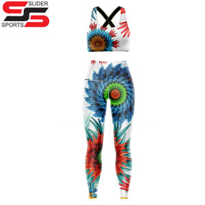 Ensemble de yoga pour femmes à la mode 2 pièces tenue de yoga par sublimation pour l'exercice - Product Image 4