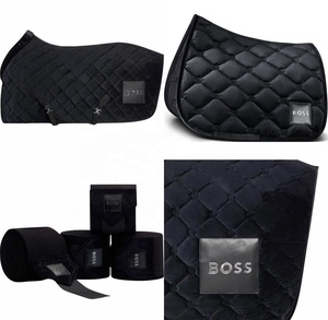 ชุดแผ่นรองอานอเนกประสงค์ BOSS กำมะหยี่สีดำบุขนแกะ อุปกรณ์ฝึกซ้อม ผ้าห่ม/ผ้าคลุม ผ้าพันขา/ผ้าพันขาสำหรับโปโล - Product Image 1