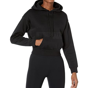 Vente en gros 2024 Haut court respirant pour femmes Sweat à capuche Hiver Vêtements d'entraînement courts avec col à capuche - Product Image 1