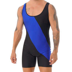 Combinaison de lutte professionnelle pour hommes adultes, en polyester respirant, design sans bretelles - Product Image 4