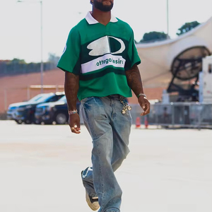 COMMERCE DANS MFG Personnalisé Streetwear Fútbol de punto de algodón Boxy bordado recortado Rugby Polo Jersey hombres de talla grande Polos para hombres - Product Image 2