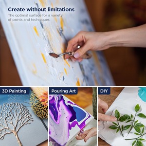 Planche de toile d'artiste de qualité professionnelle de 6x6 pouces avec nouveau design de cadre blanc Signature dans le style Art déco pour les peintres - Product Image 2